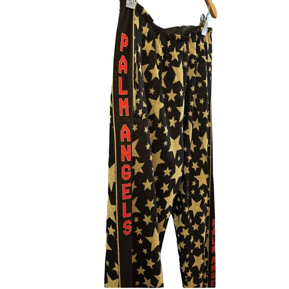 Palm Angels Size Medium Pants Relaxed Fit Black with Gold Stars - Picture 4 of 12